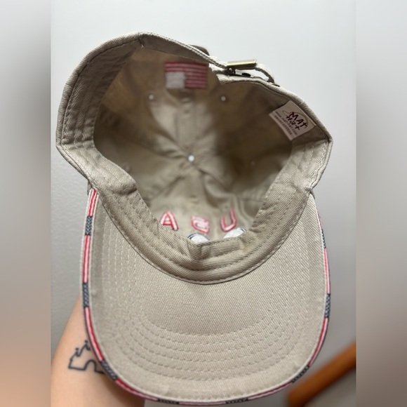 Vintage USA Olympic Beige Mat Hat Adjustable Cap - Picture 3 of 5